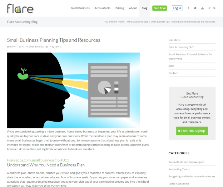 Flare Accounting website blog